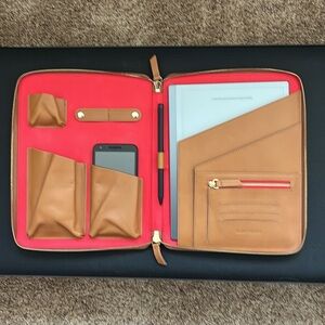 Tan and Red Leather Organizer